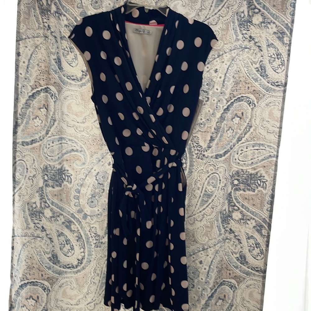 Eliza J dress size 12 Blue With polkadots